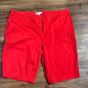 Red Bermuda shorts